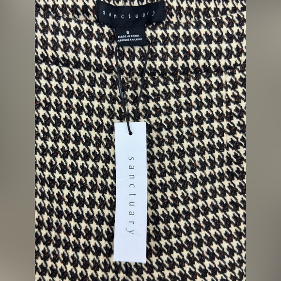 SANCTUARY FILMORE FLARE IN VANILLA MINI HOUNDSTOOTH Small NWT - Picture 7 of 10